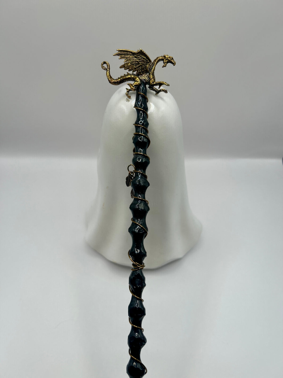 Wooden Wand with Brass Dragon