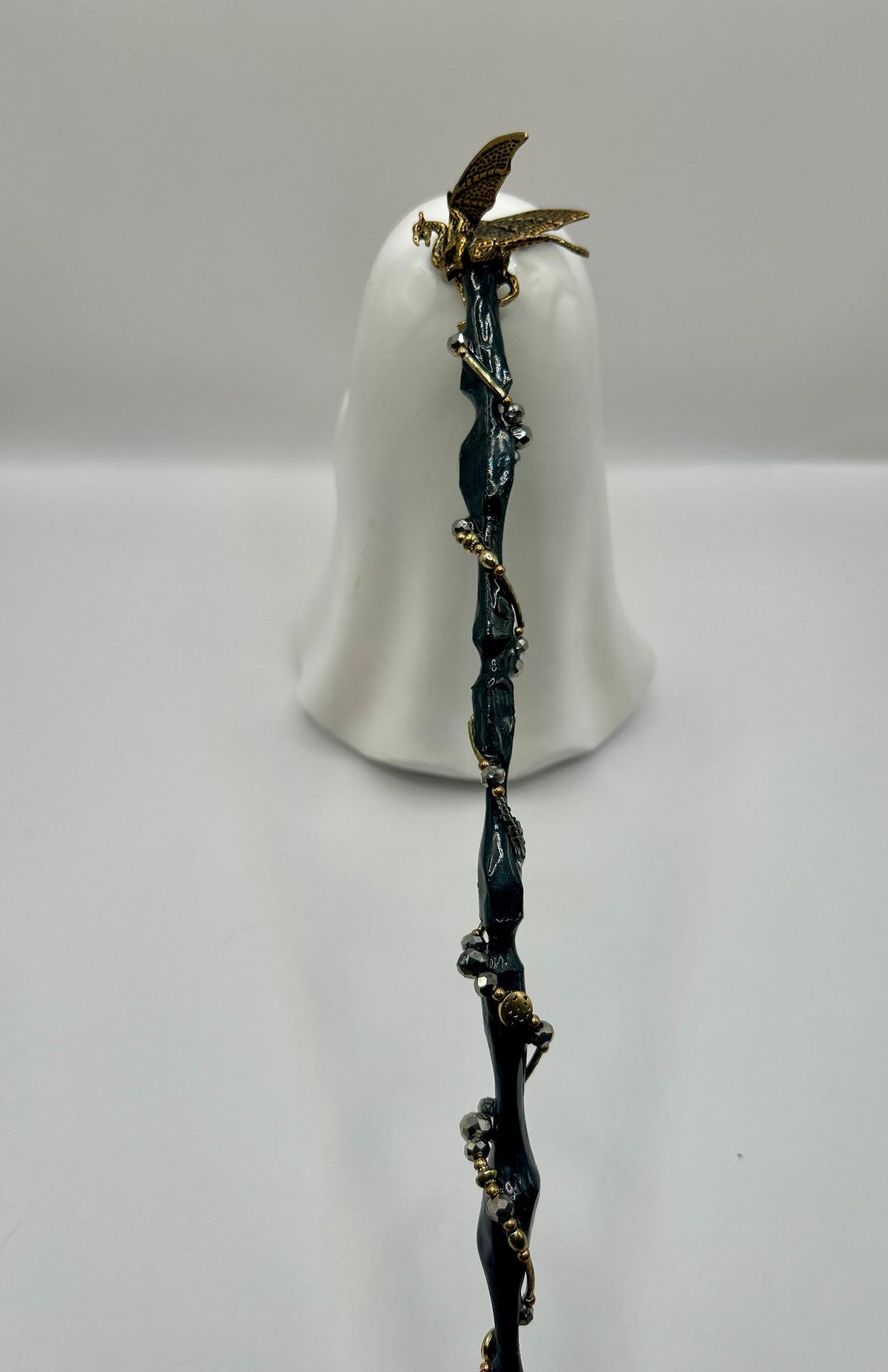 Wooden Wand with Brass Dragon