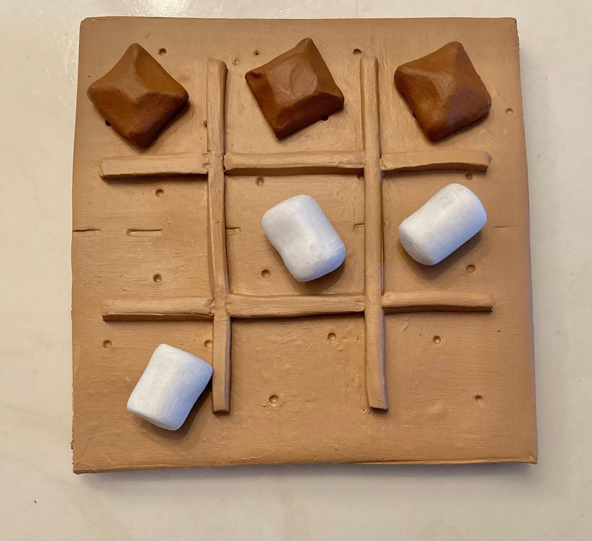 S'mores tic tac toe board