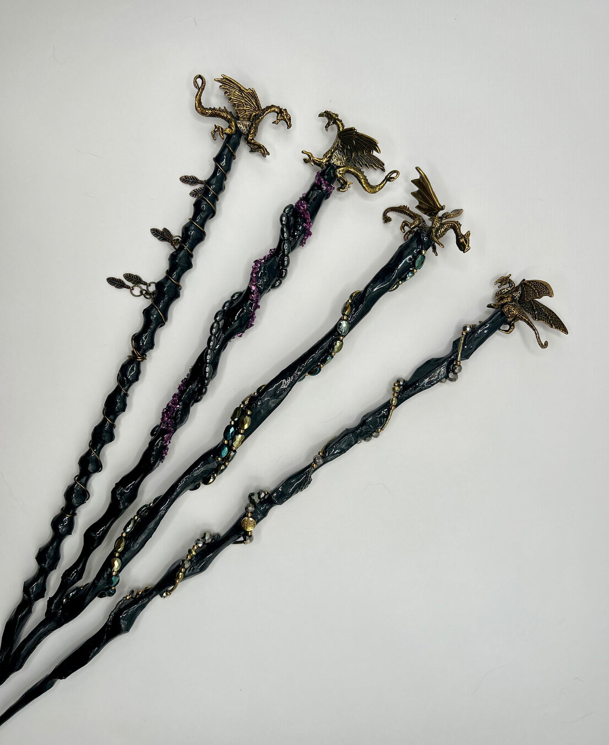 Wooden Wand with Brass Dragon