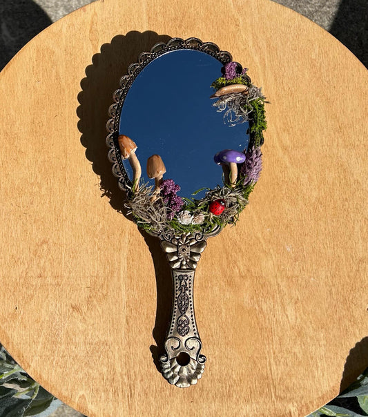Purple Mushroom Handheld Fairy Mirror