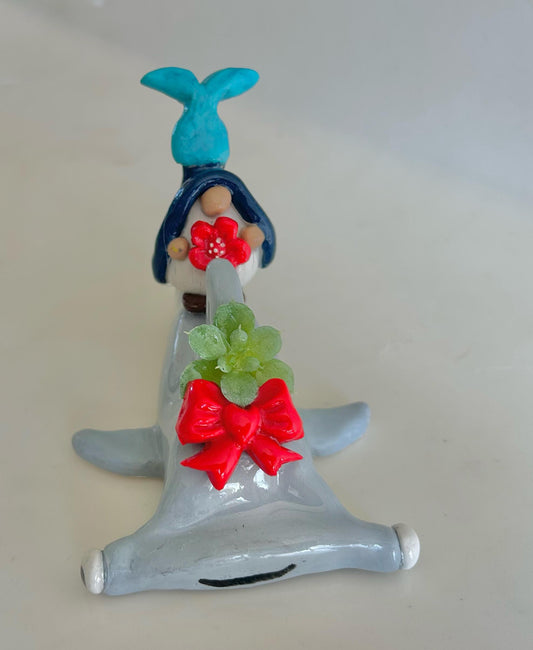 Gnome Catching A Ride On Hammerhead