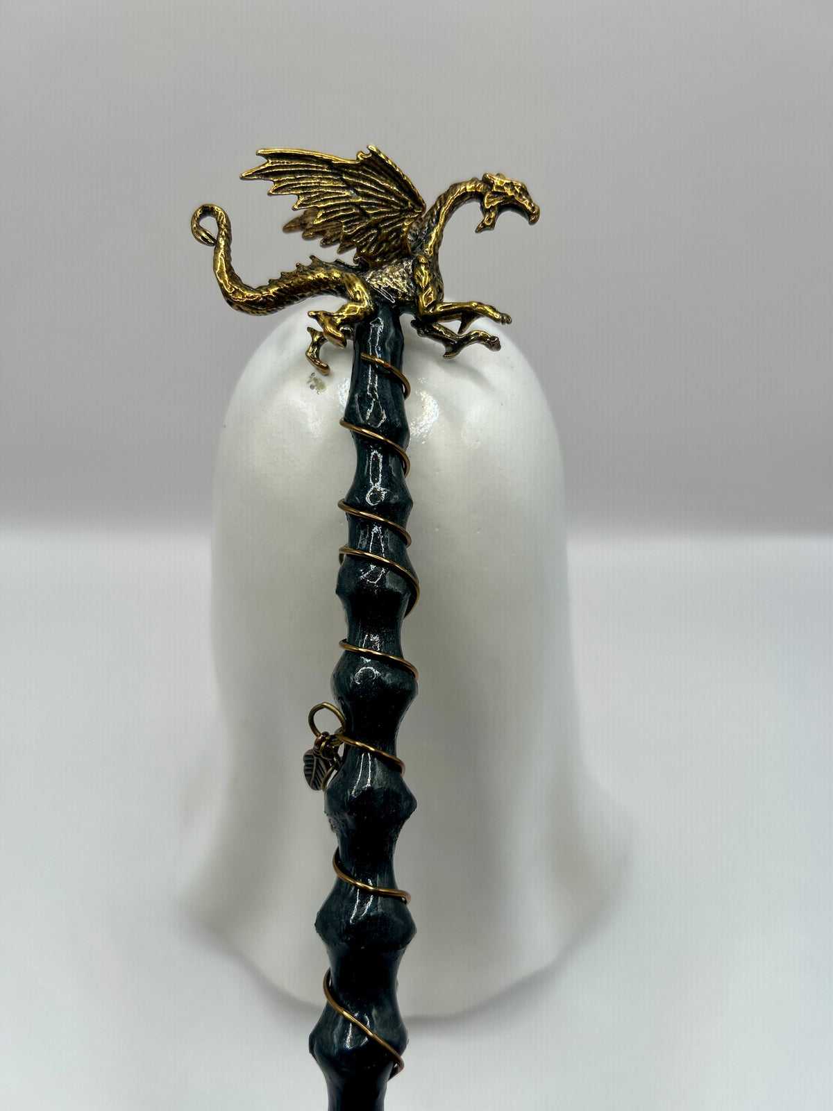 Wooden Wand with Brass Dragon