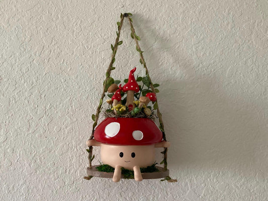 Hanging Mushroom Fairy Garden