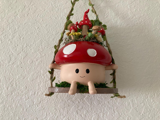 Hanging Mushroom Fairy Garden