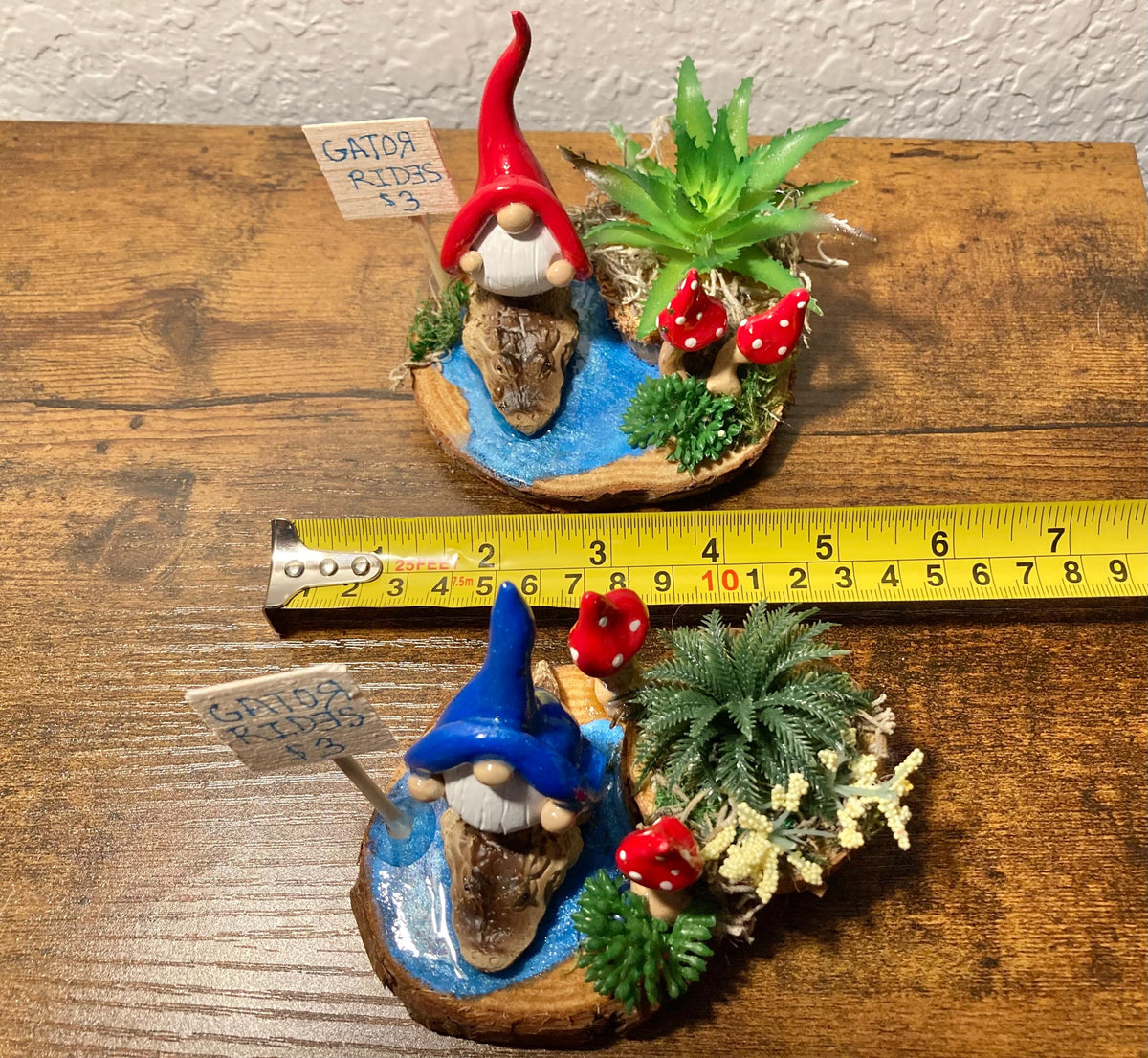 Gnome riding alligator