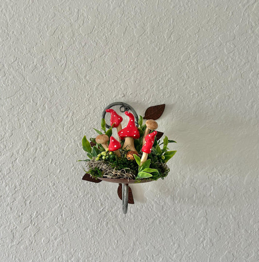Hanging Mushroom Fairy Garden