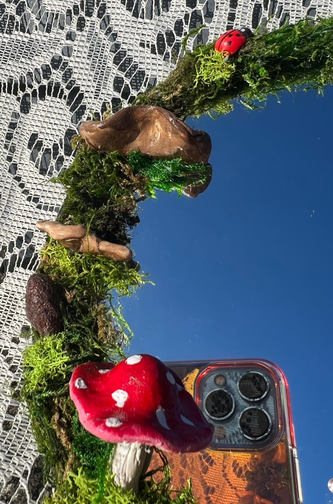 Round Magical Mushroom Moss Fairy Mirror