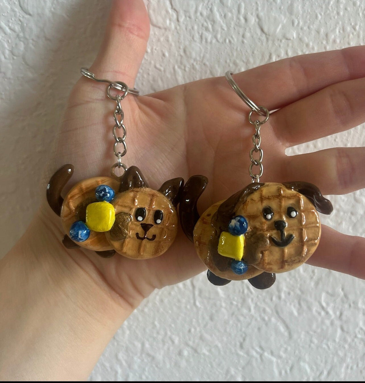 Dog and cat waffle charms
