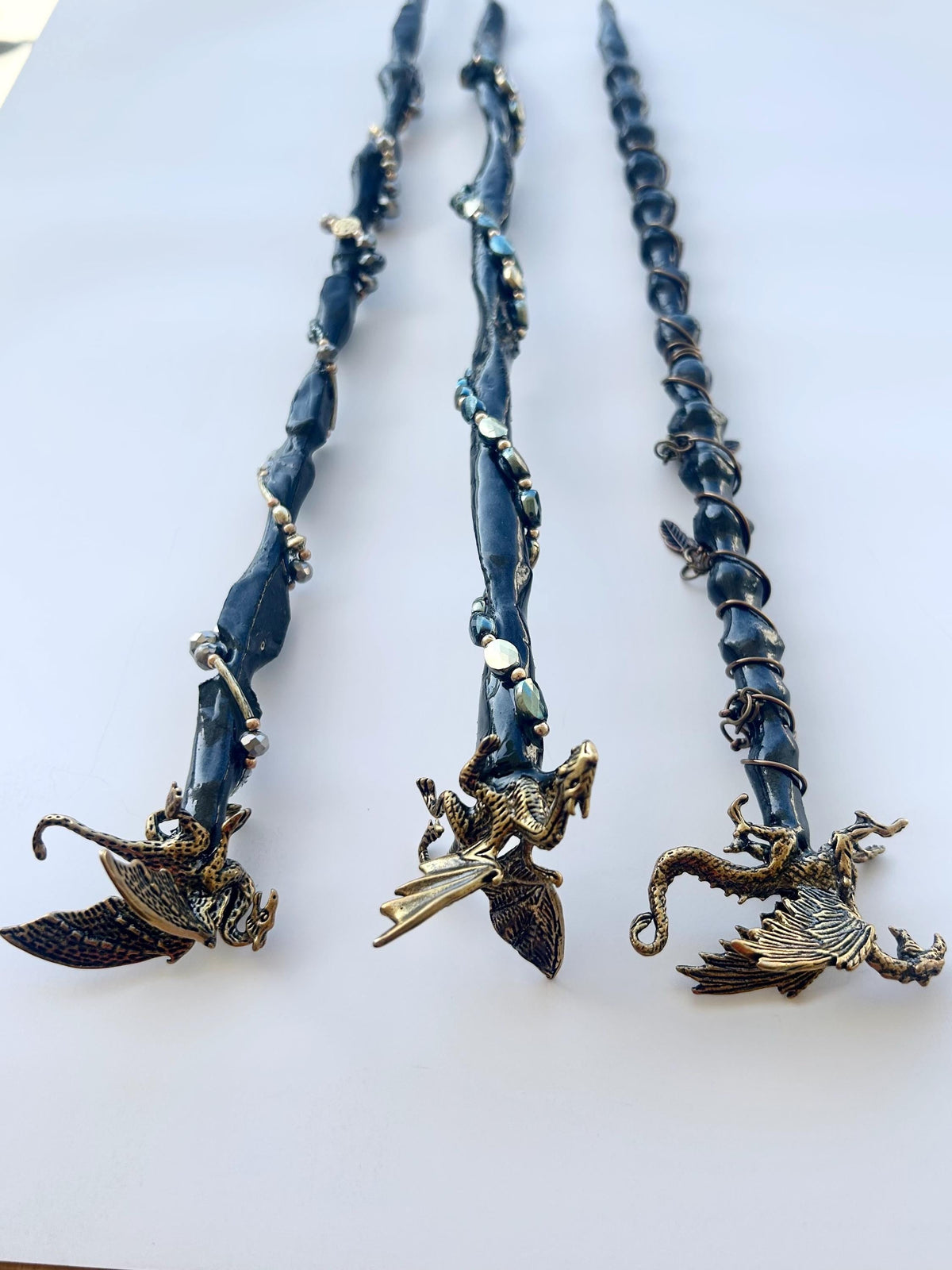 Wooden Wand with Brass Dragon