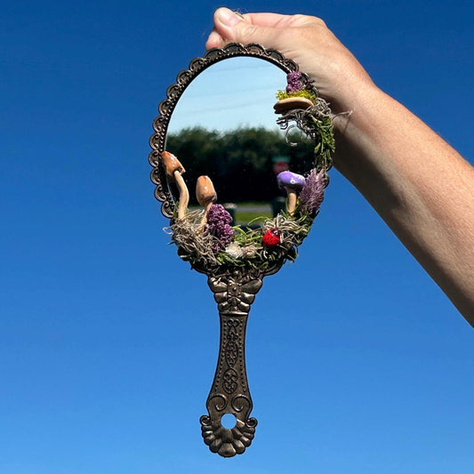 Purple Mushroom Handheld Fairy Mirror