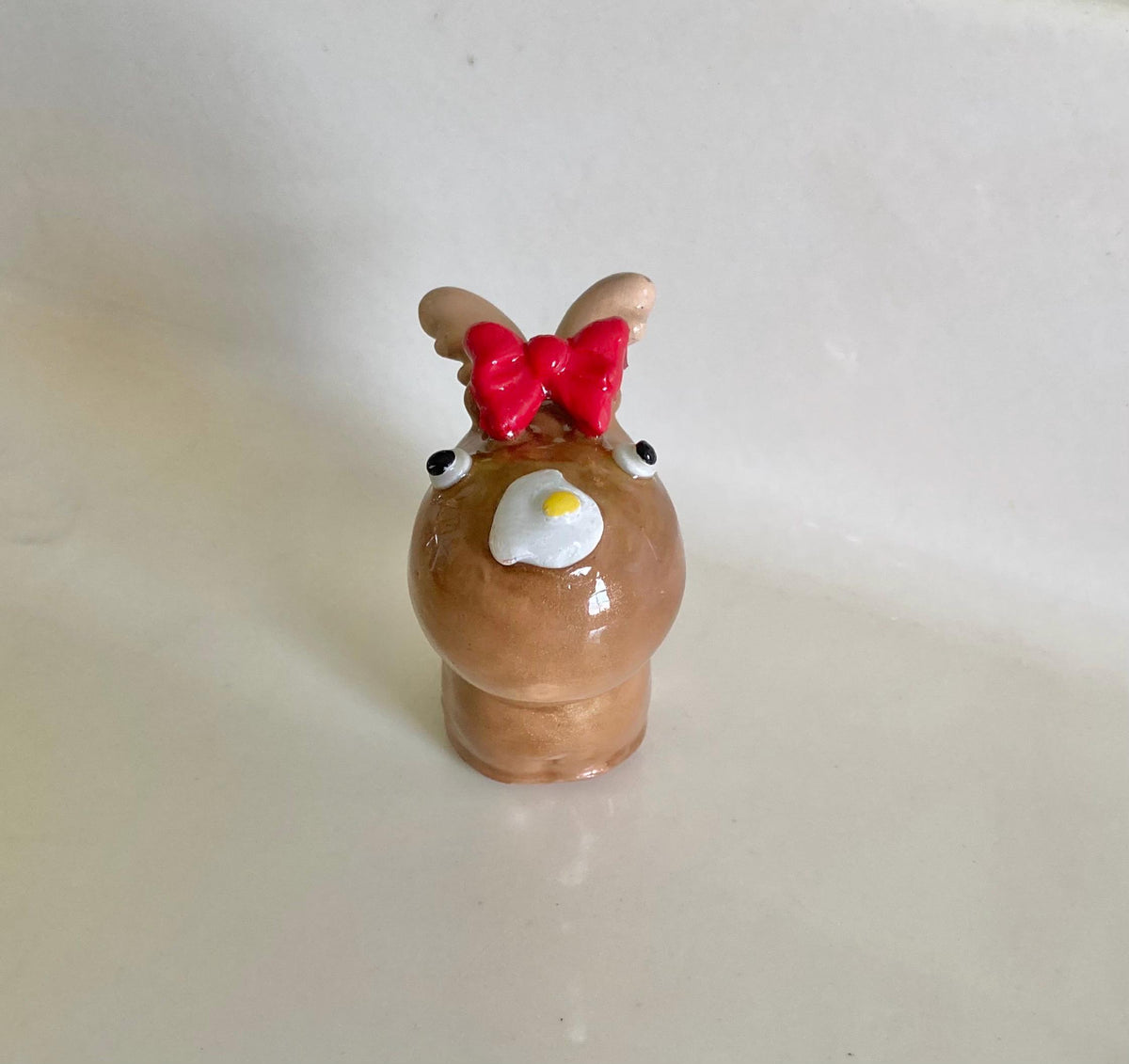Clay Moose Figurine With Breakfast