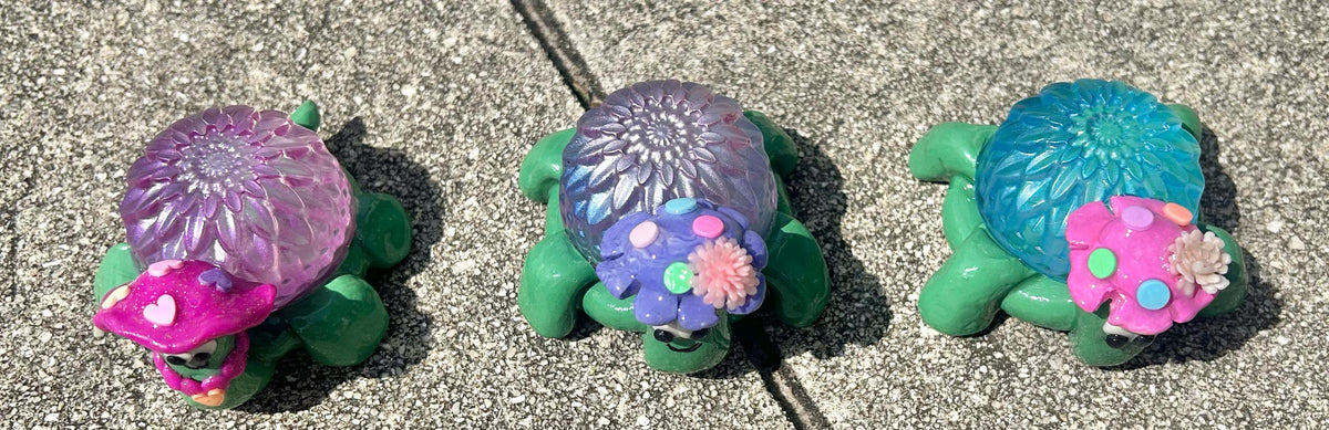 Resin flower turtle