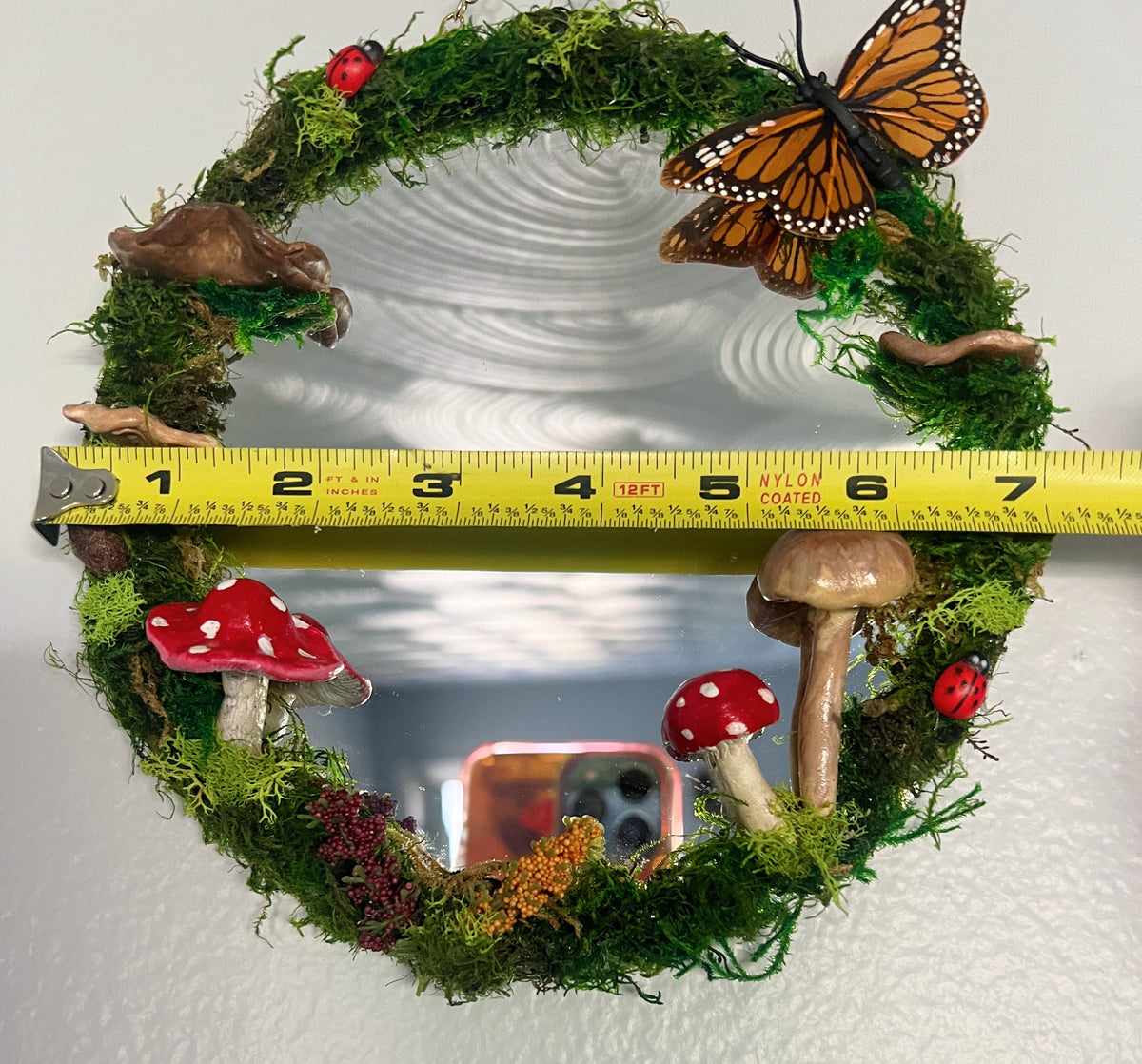 Round Magical Mushroom Moss Fairy Mirror