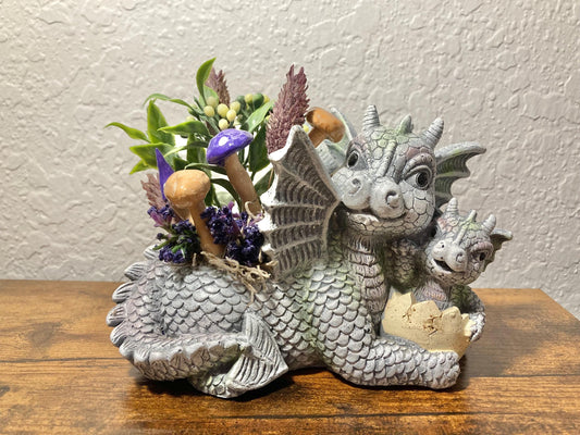 Dragon with baby fairy garden