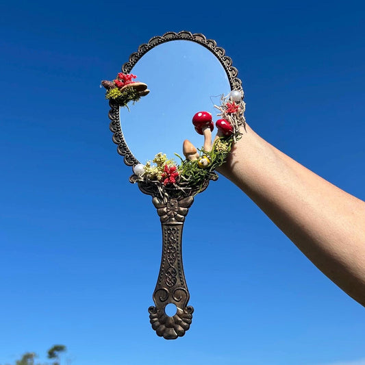 Red Mushroom Handheld Fairy Mirror