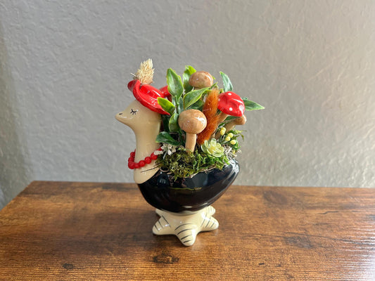 Vintage Ceramic Ostrich Fairy Garden