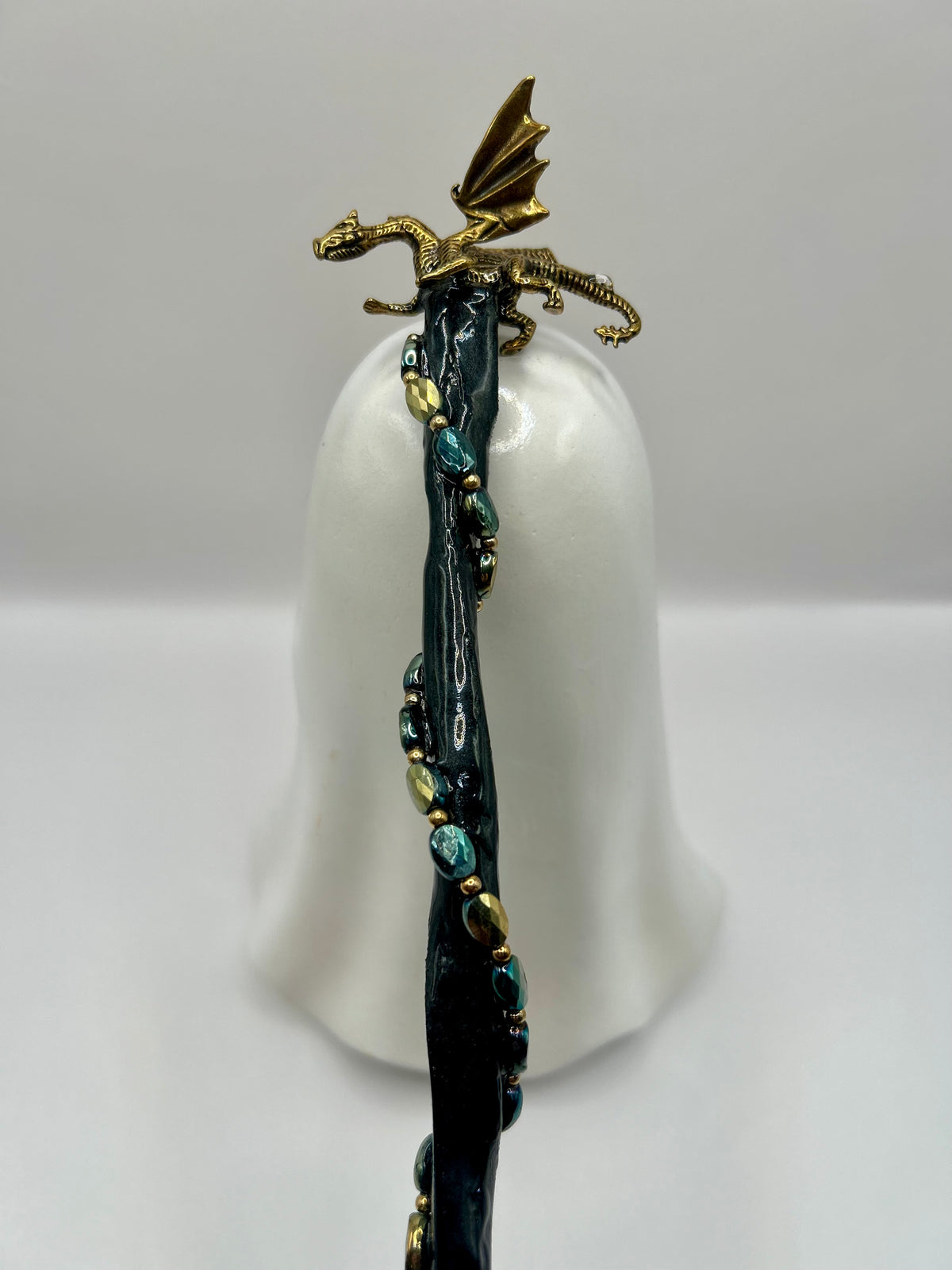 Wooden Wand with Brass Dragon
