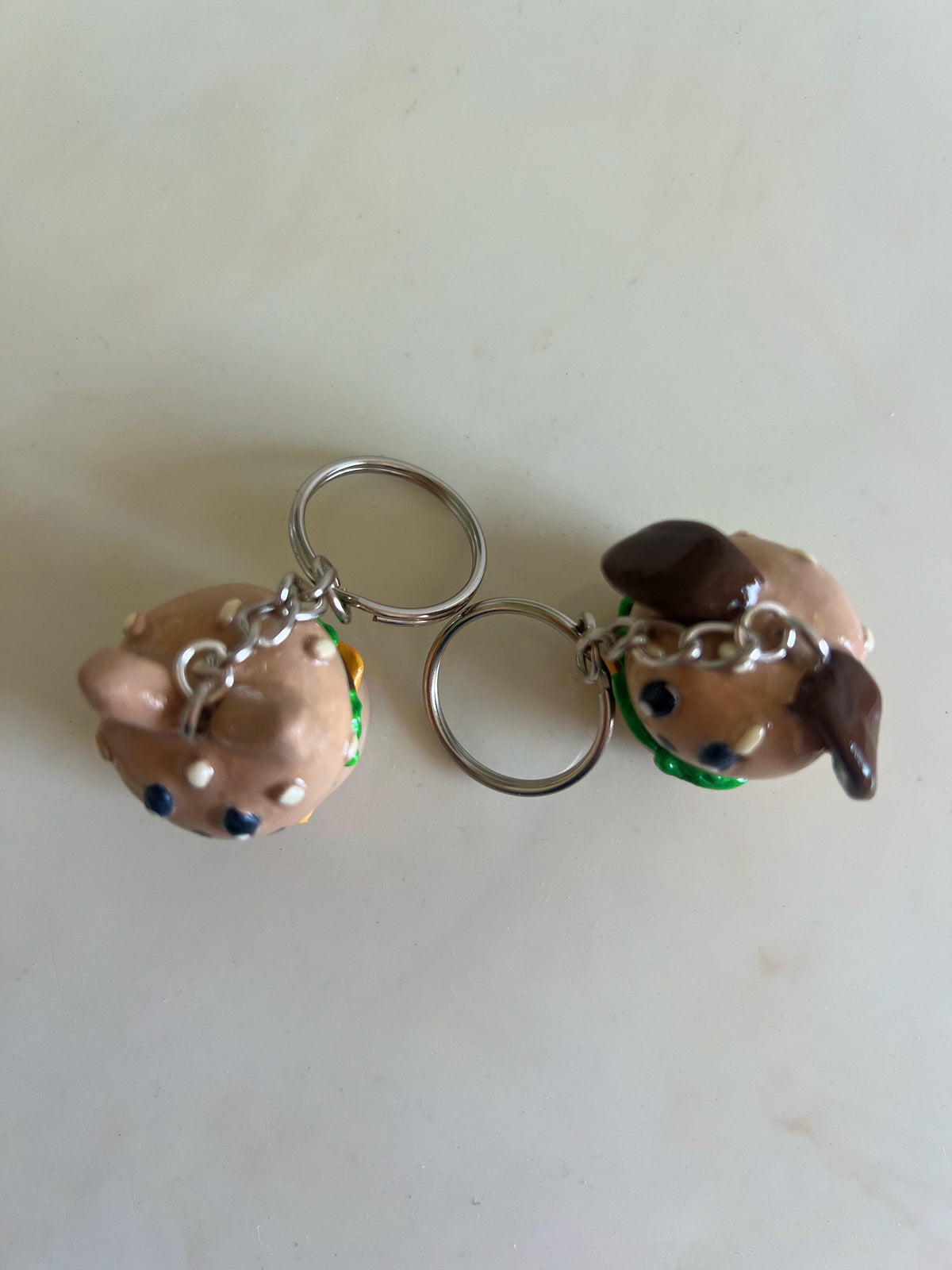 Dog and cat burger charms