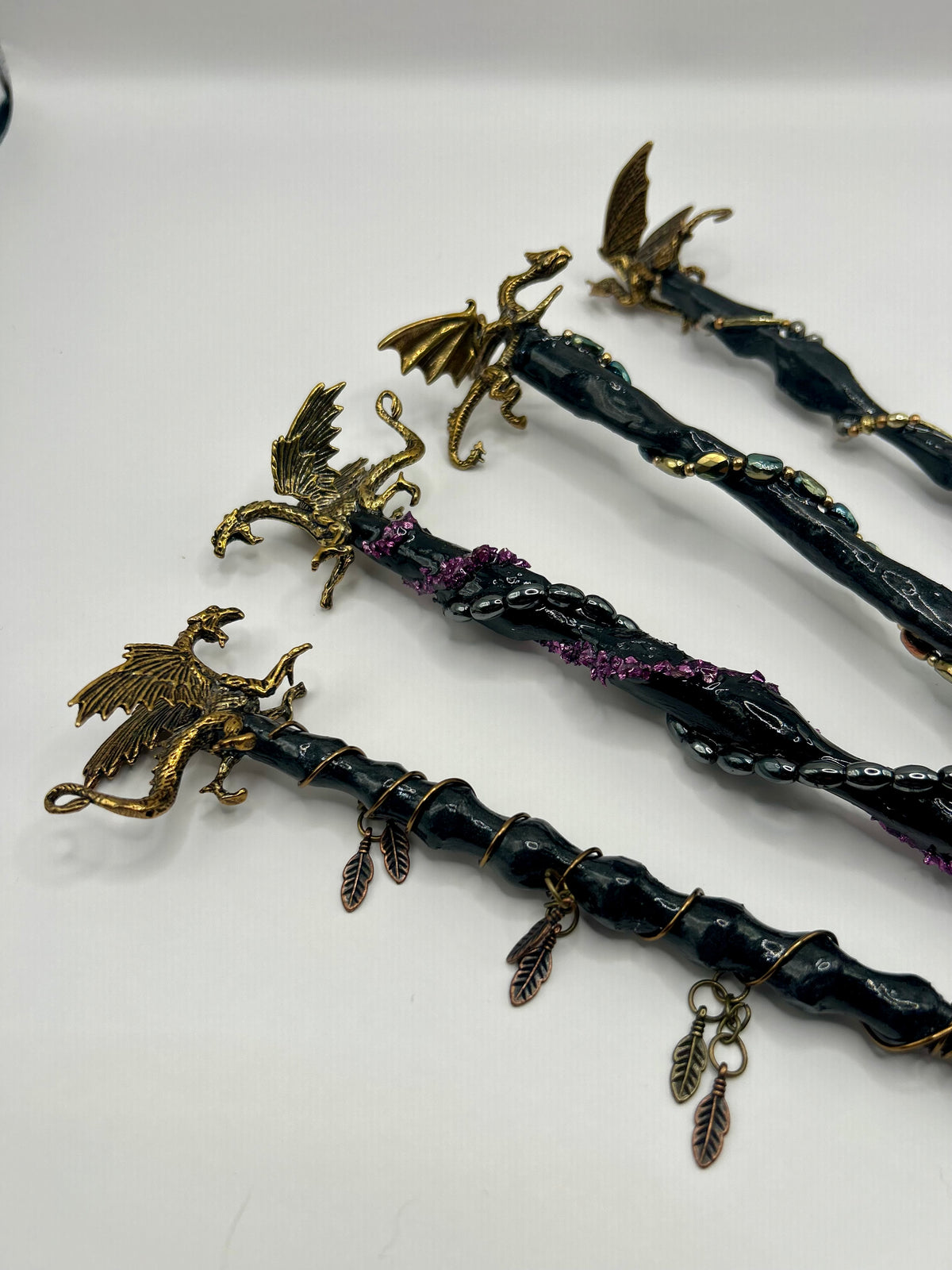 Wooden Wand with Brass Dragon