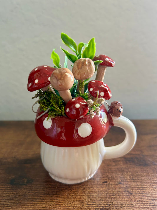 Mushroom fairy garden