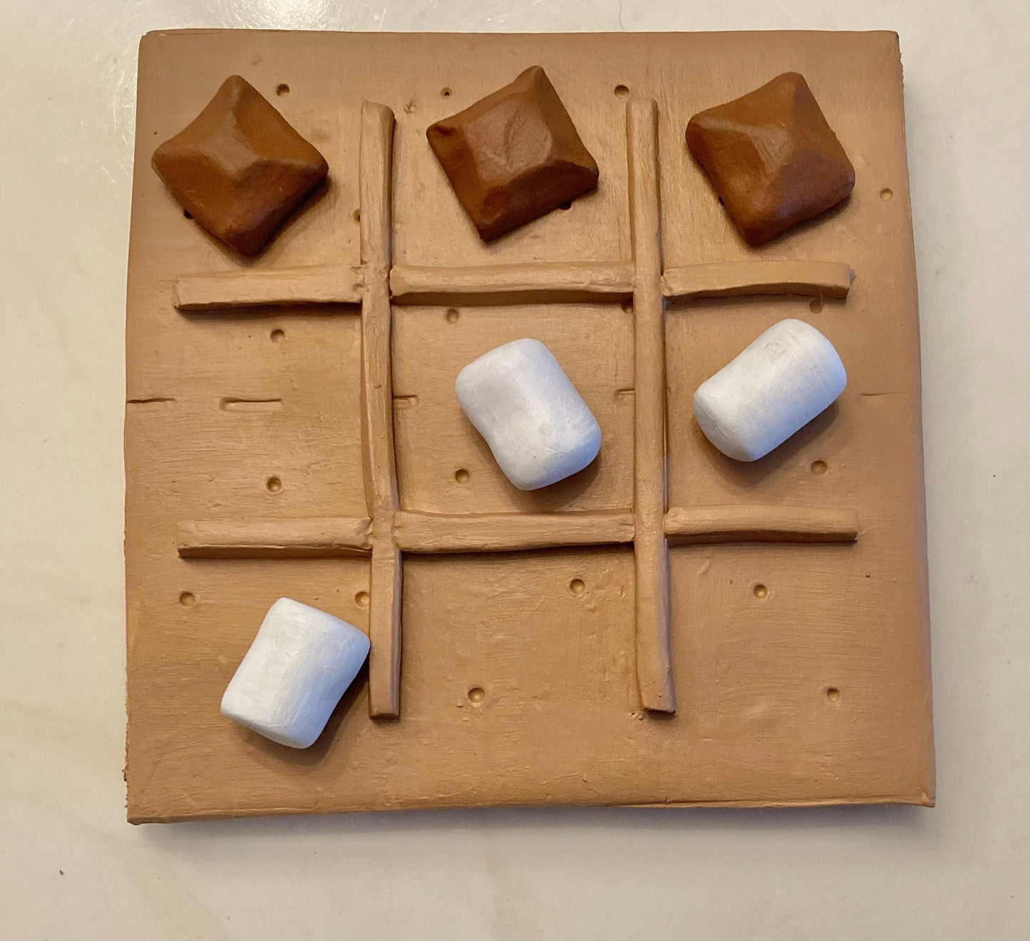 S'mores tic tac toe board