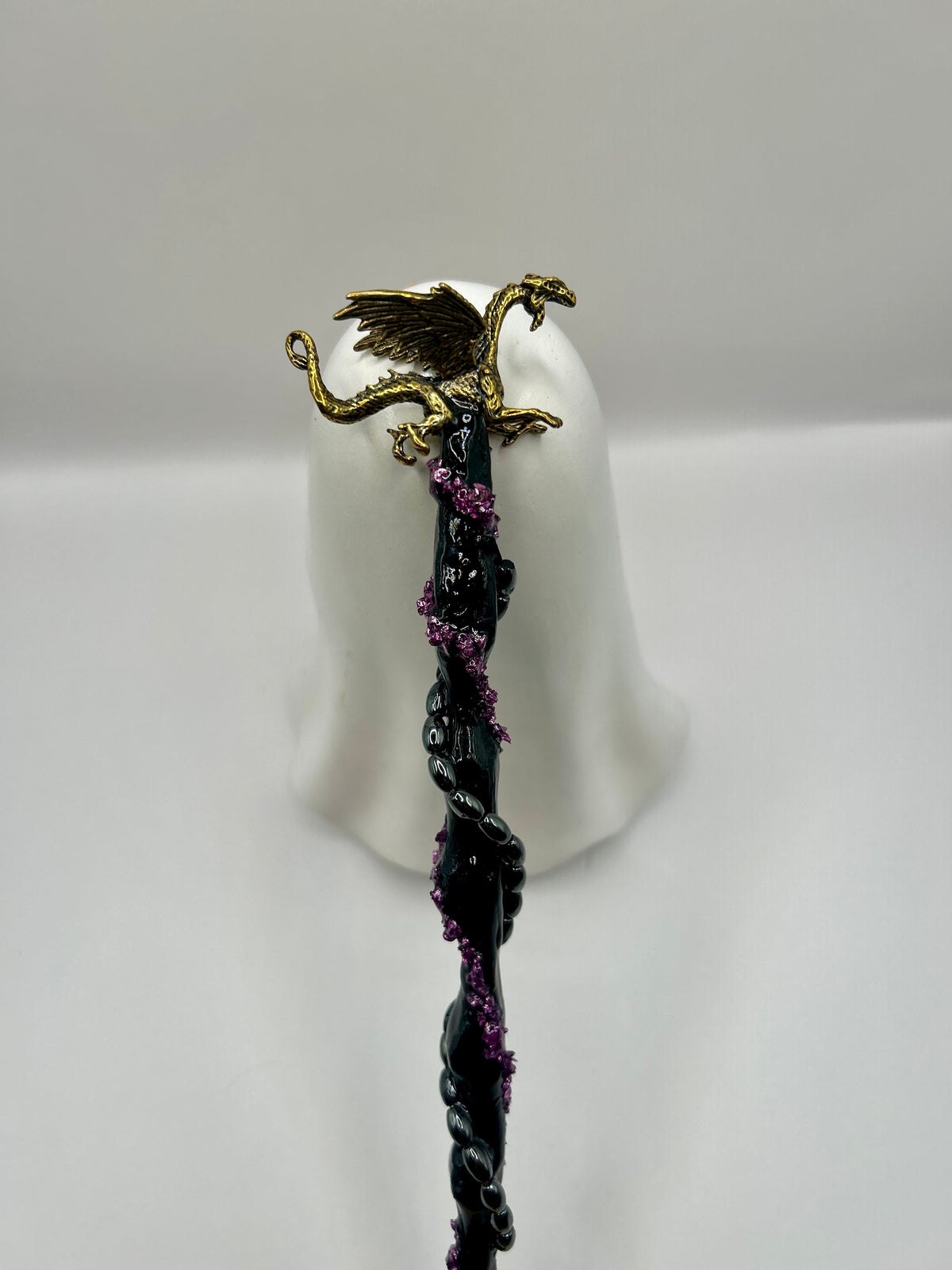 Wooden Wand with Brass Dragon