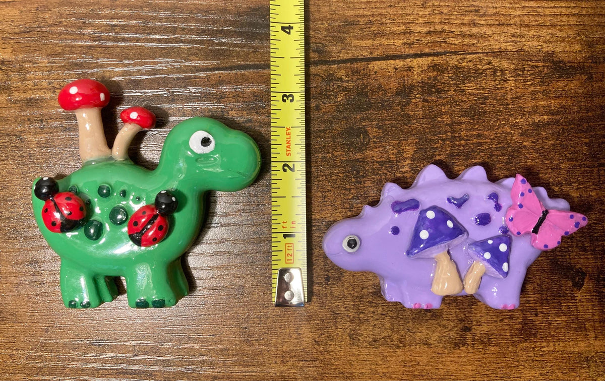 Fairy garden dinosaur magnets