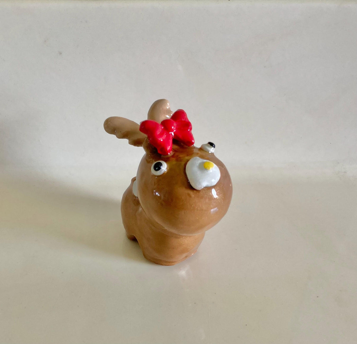 Clay Moose Figurine With Breakfast