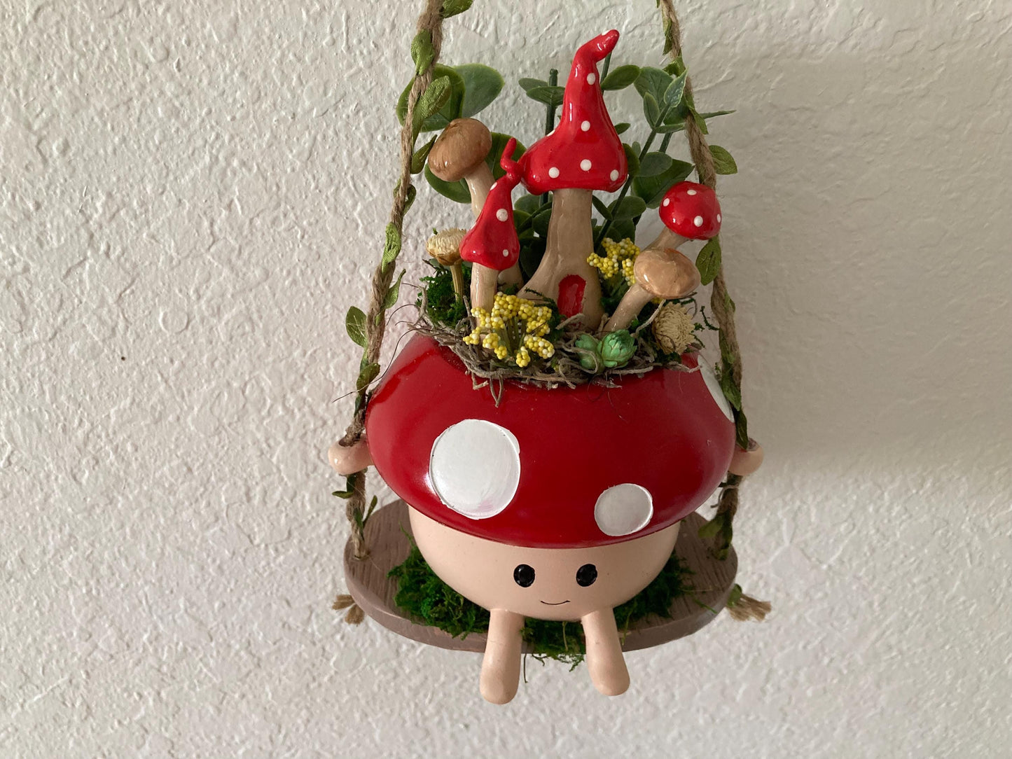 Hanging Mushroom Fairy Garden