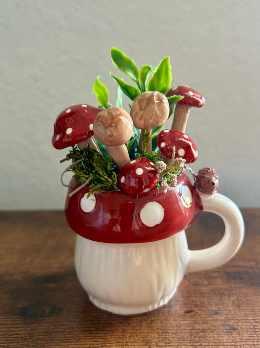 Mushroom fairy garden
