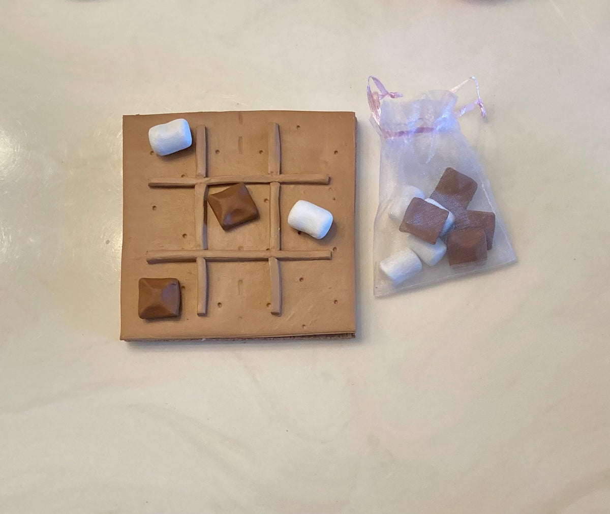 S'mores tic tac toe board