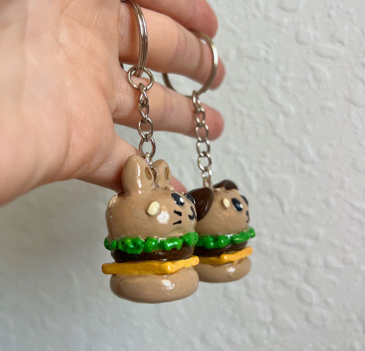 Dog and cat burger charms