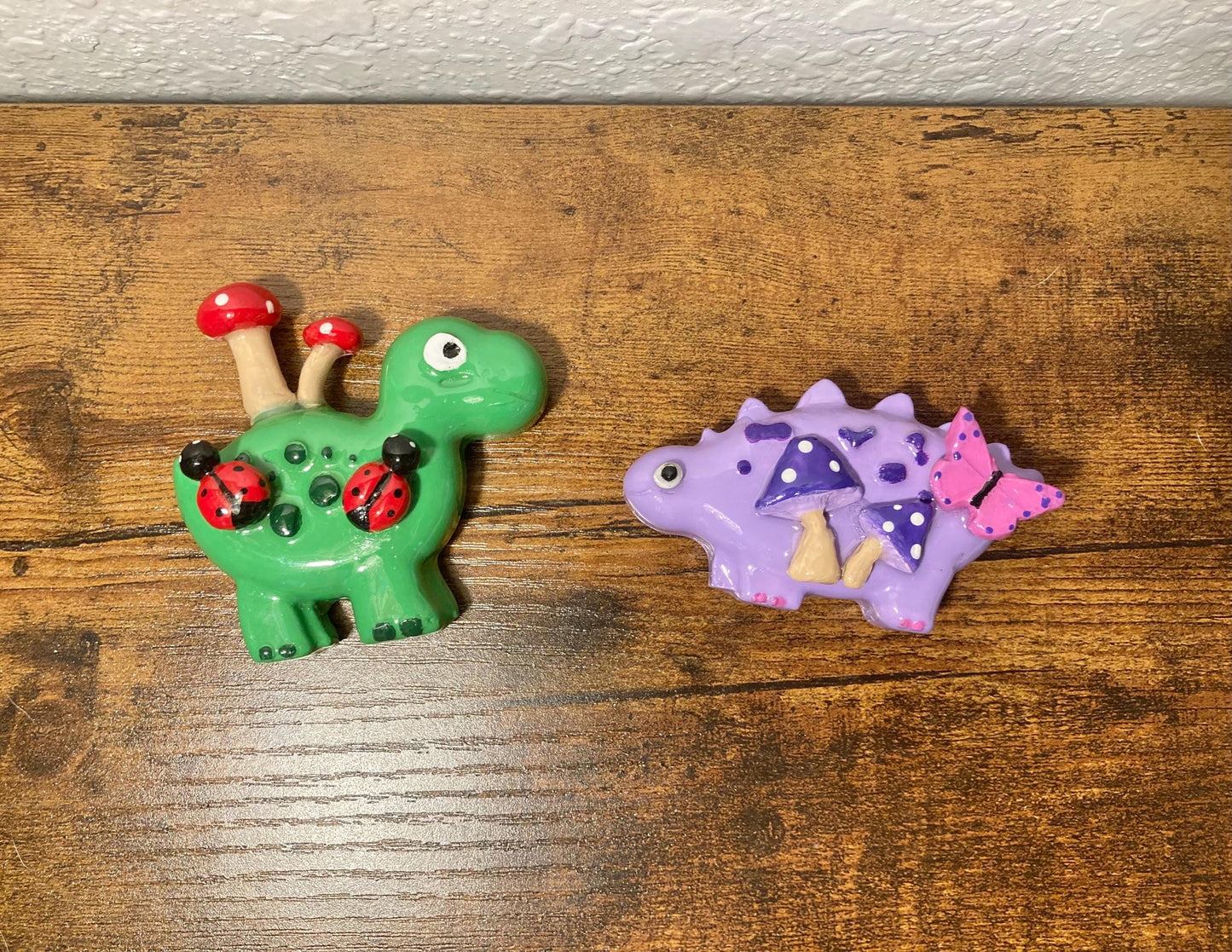 Fairy garden dinosaur magnets