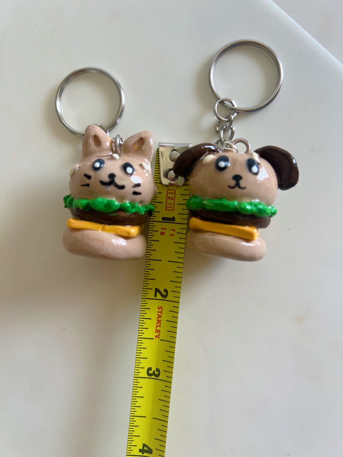 Dog and cat burger charms