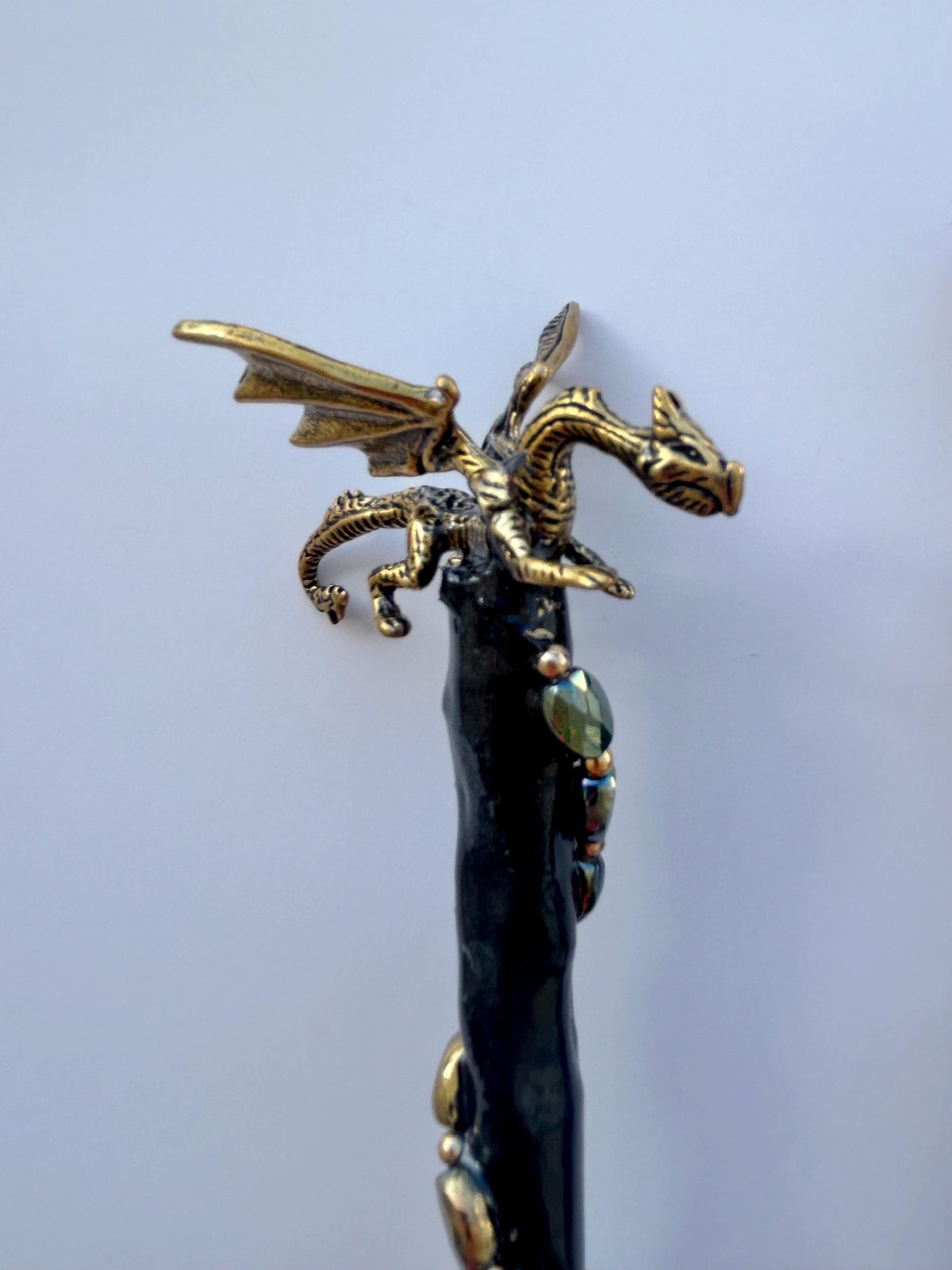 Wooden Wand with Brass Dragon