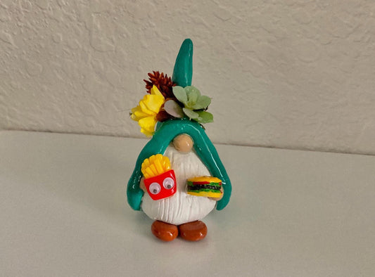Burger & Fries Gnome Figurine