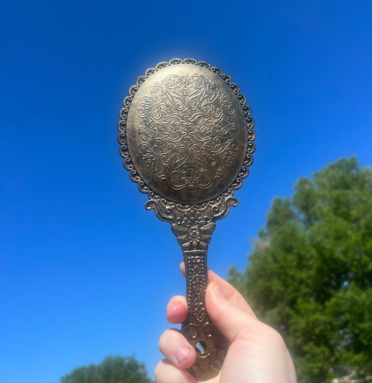 Vintage style plastic handheld mirror, antique style mirror